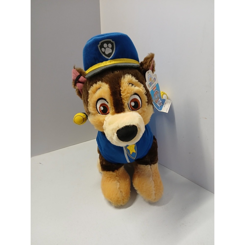 Build-A-Bear Workshop Paw Patrol Chase‎ Police Dog with back pack Plush 13"